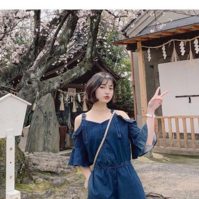 JUMSUIT JEAN ĐÙI TRỄ VAI TAY LOE - ND502